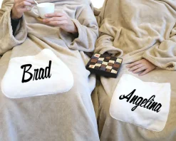 Plaid à manches personnalisé pour deux personnes - Prénoms