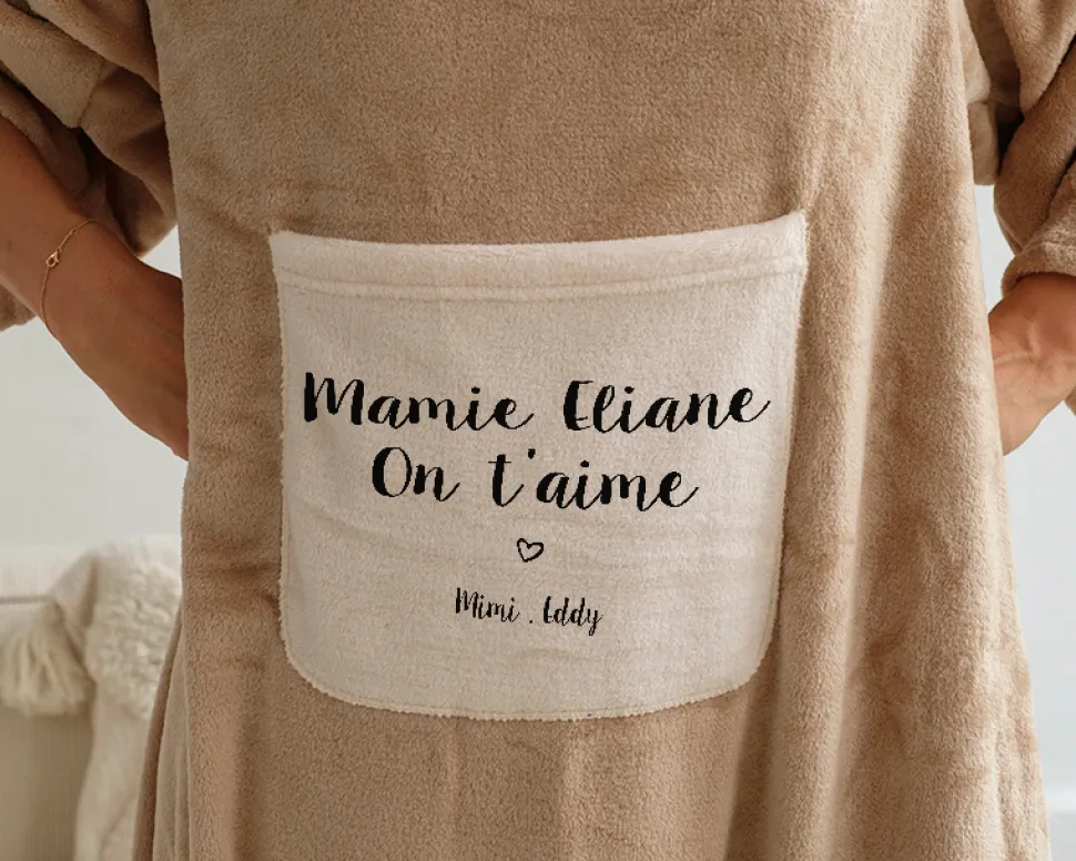 Plaid à manches personnalisé - Grand Mère