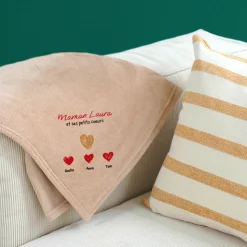 Plaid personnalisé - Maman et ses petits coeurs