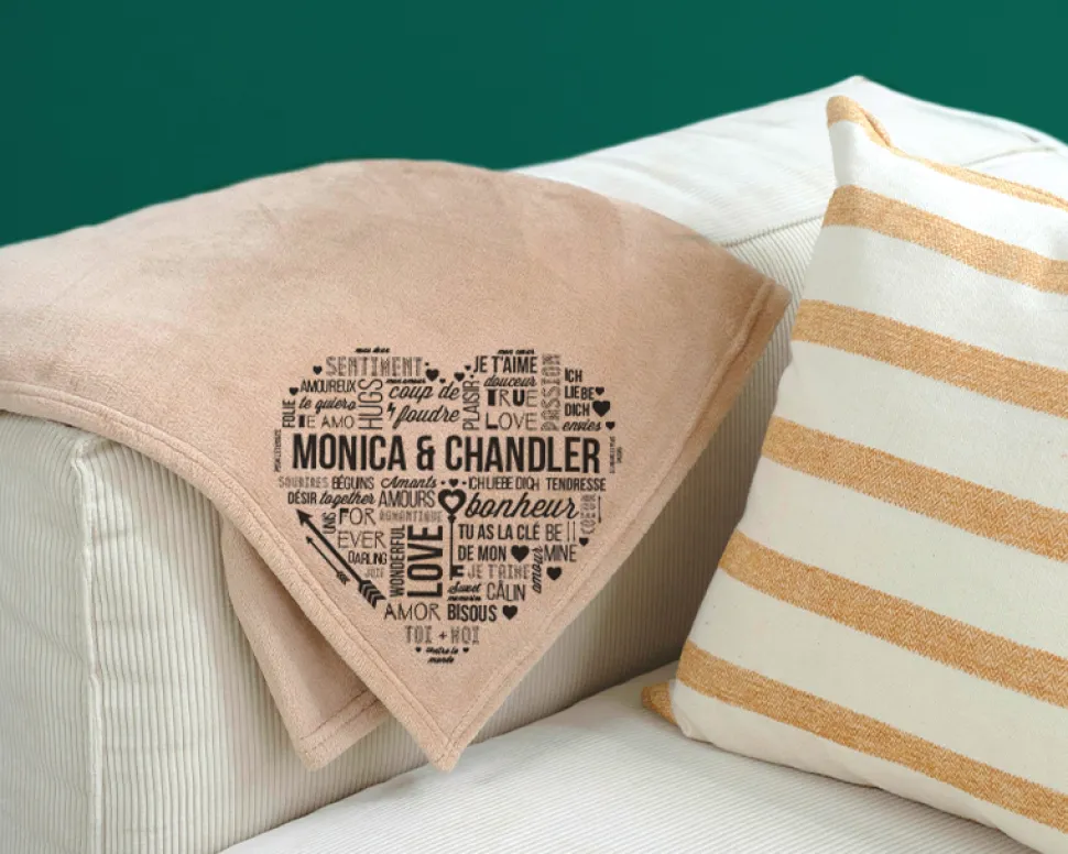 Plaid personnalisé couple - Mots d'Amour