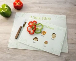 Planche à découper en verre personnalisée - Family Circus