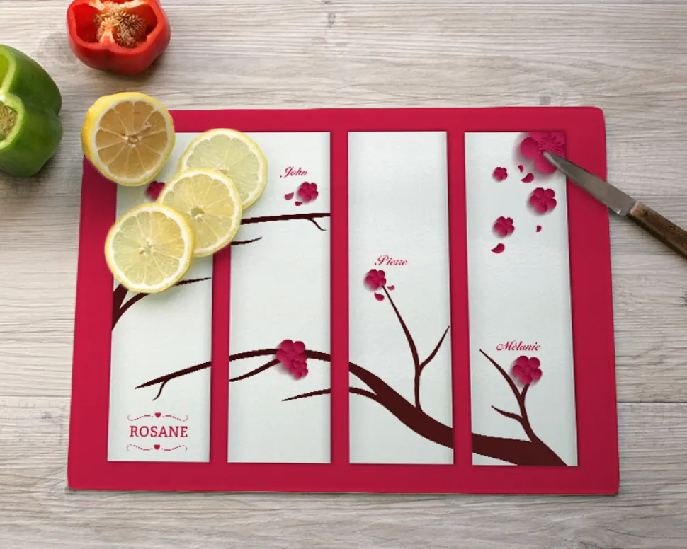 Planche à découper en verre personnalisée - Printemps