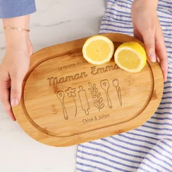 Planche à découper ovale personnalisée - Recette du Bonheur