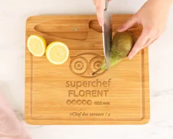 Planche à découper personnalisée avec couteau - Super Chef