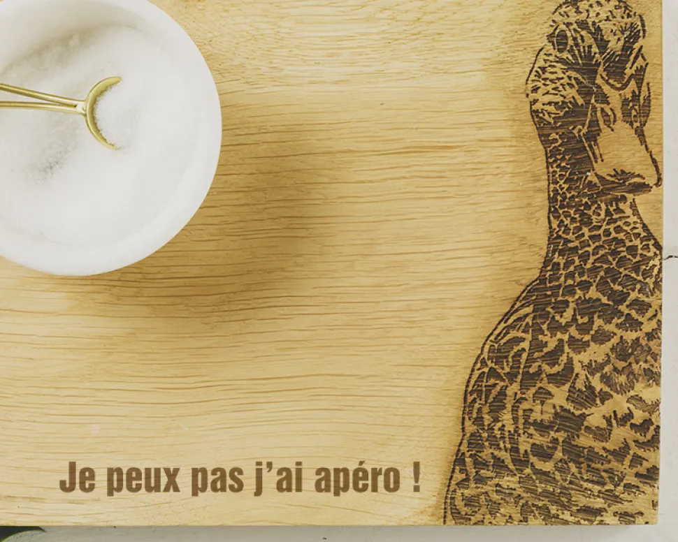 Planche à découper personnalisée en chêne écossais - Canard