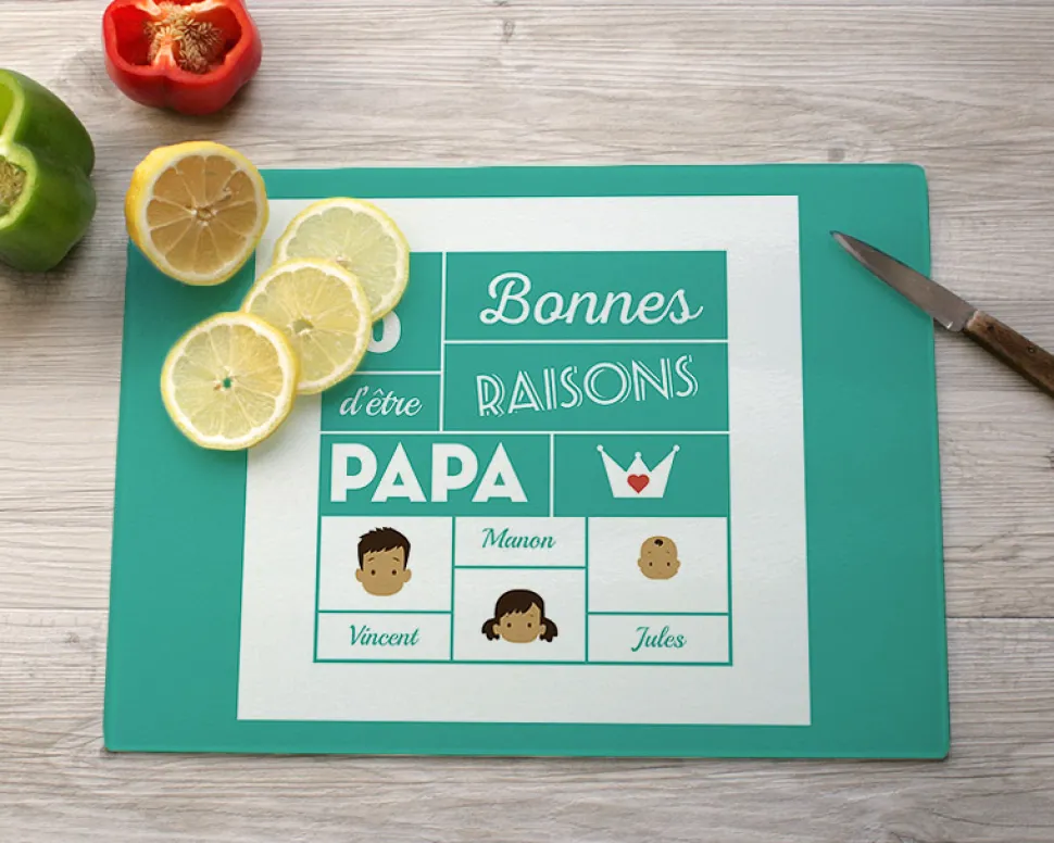 Planche à découper personnalisée papa - Family Circus