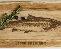 Planche à découper personnalisée en chêne écossais - Saumon