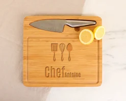 Planche à découper personnalisée avec couteau - Prénom