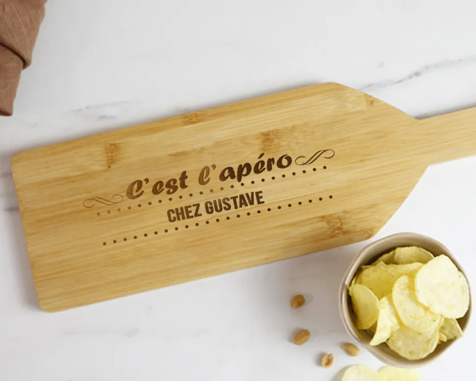 Planche apéro personnalisée en bois - Prénom