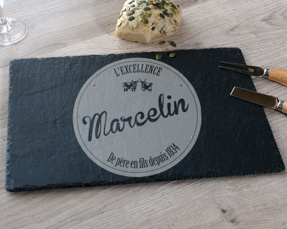 Plateau à Fromage en Ardoise Gravé