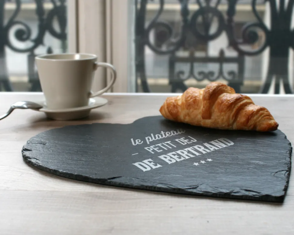 Plateau Ardoise cœur Gravé