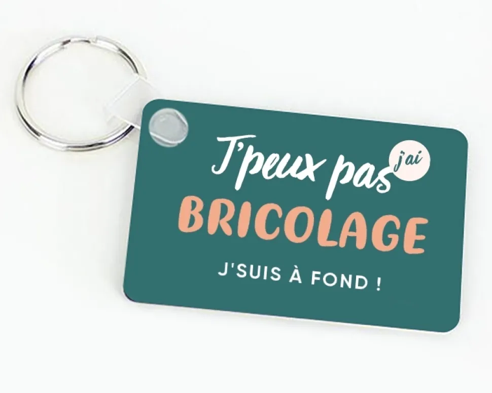 Porte-clef personnalisable - J'peux pas j'ai bricolage