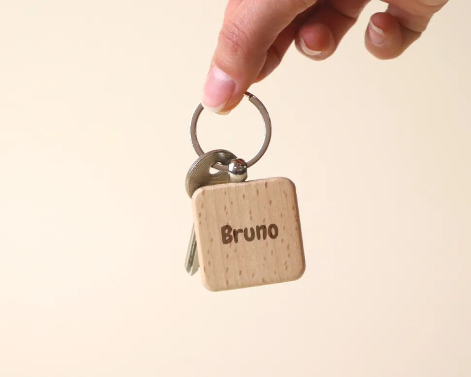 Porte-clés en bois personnalisé - Prénom