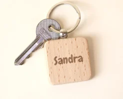 Porte-clés en bois personnalisé - Prénom