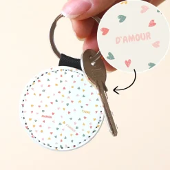 Porte-clés personnalisé en simili cuir - Message Secret
