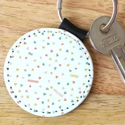 Porte-clés personnalisé en simili cuir - Message Secret