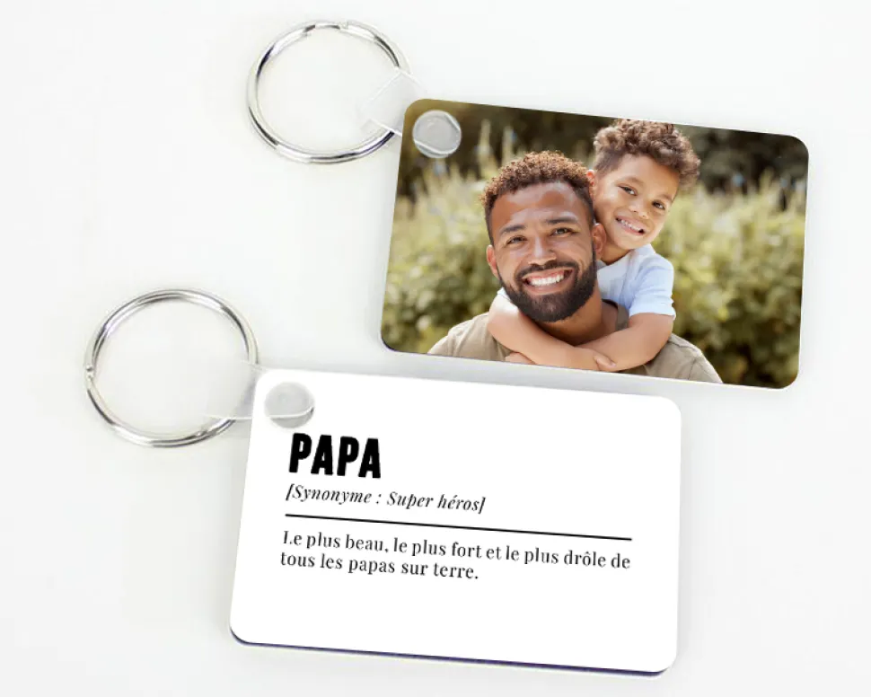 Porte-clés personnalisé photo - Définition Papa