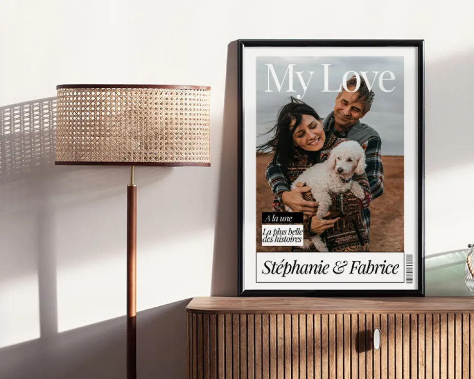 Poster photo personnalisé - Fausse Une de Magazine Couple