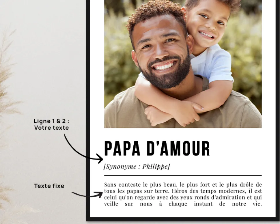 Poster photo personnalisé - Définition Papa