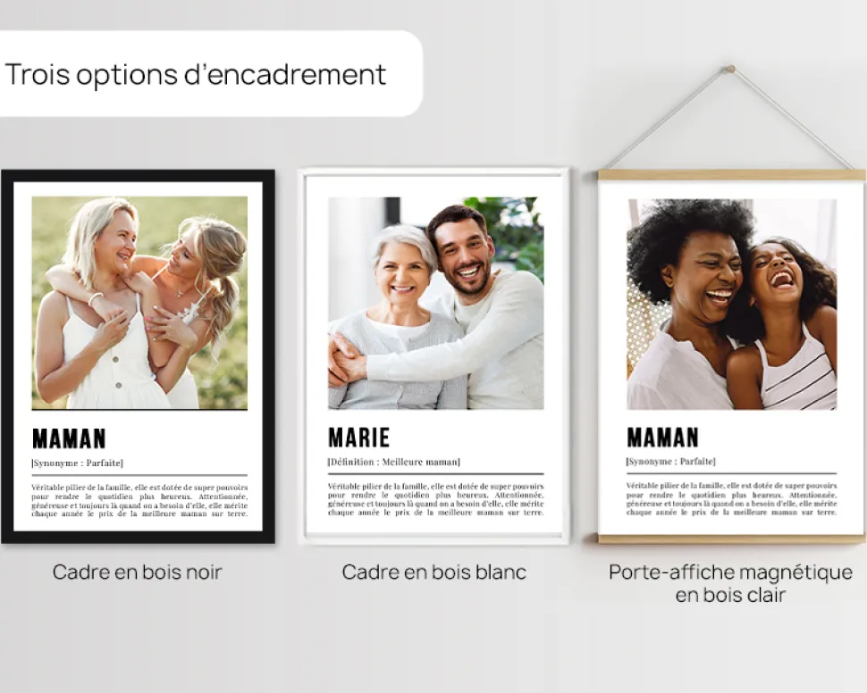 Poster photo personnalisé - Définition Maman