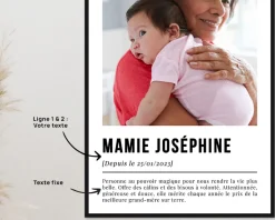 Poster photo personnalisé - Définition Mamie