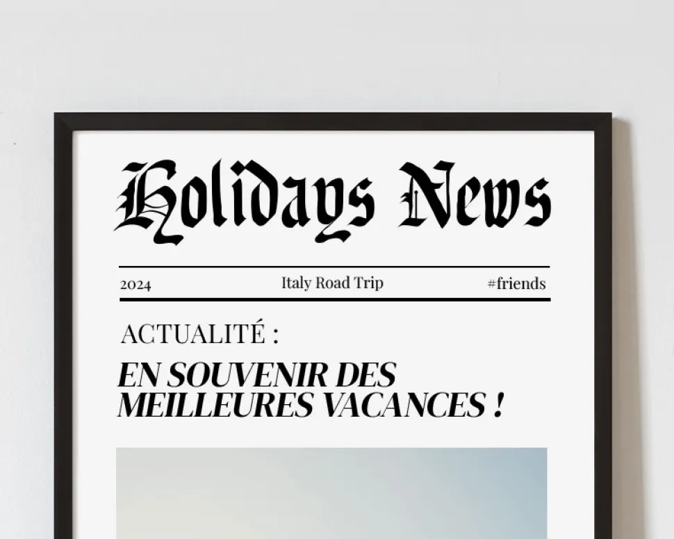 Poster photo personnalisé - Fausse Une de Journal Actualité