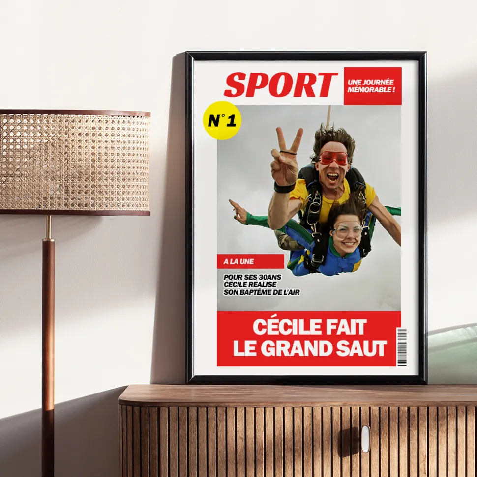 Poster photo personnalisé - Fausse Une de Journal Sport