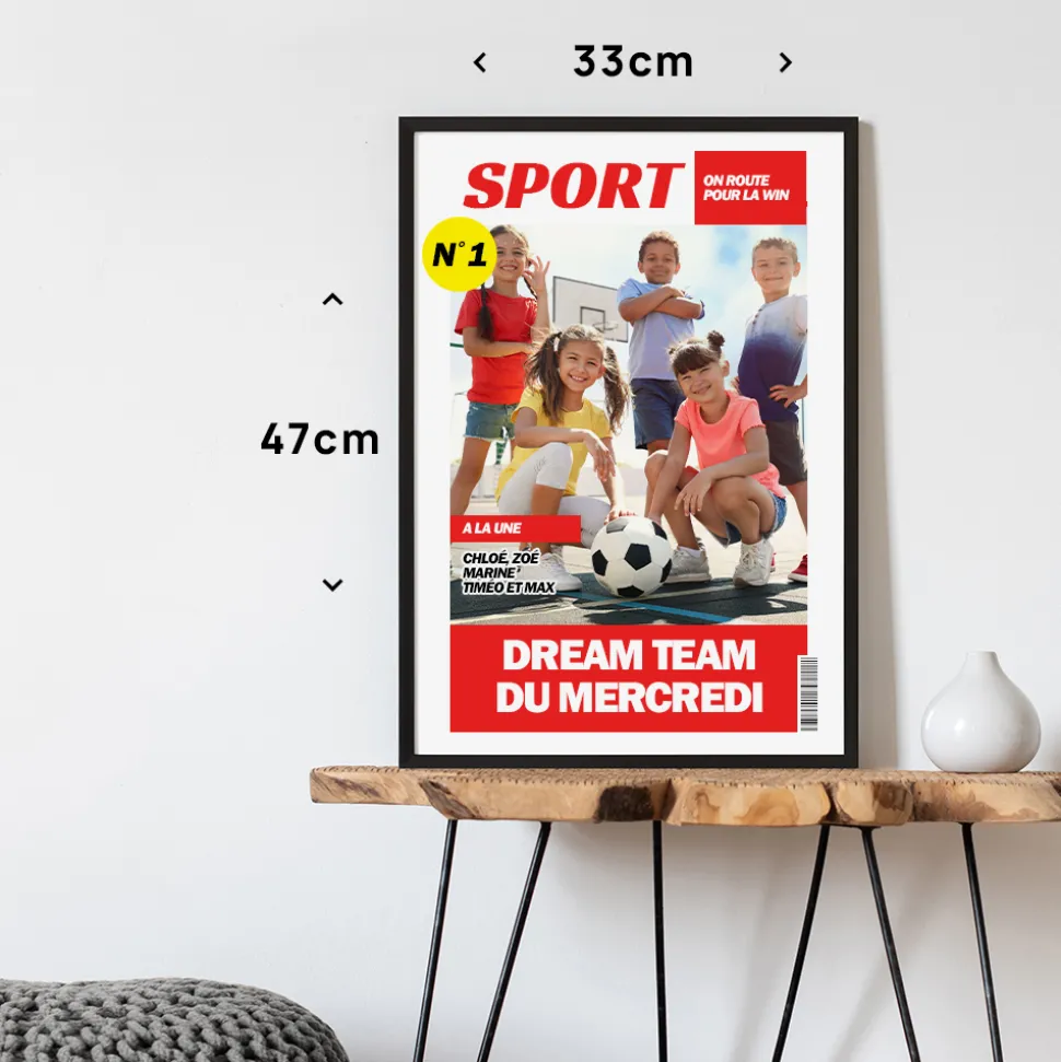 Poster photo personnalisé - Fausse Une de Journal Sport