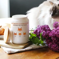Pot à biscuits personnalisé - Maman Renard et sa meute