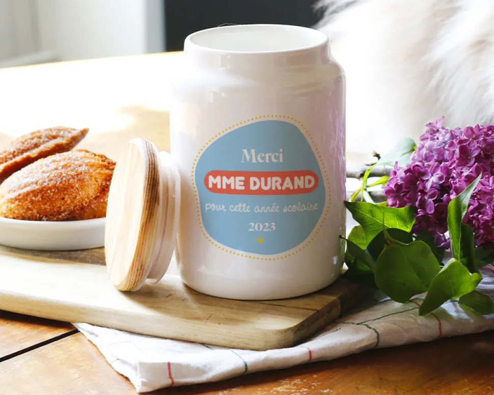 Pot à biscuits personnalisé - L'Ecole est Finie