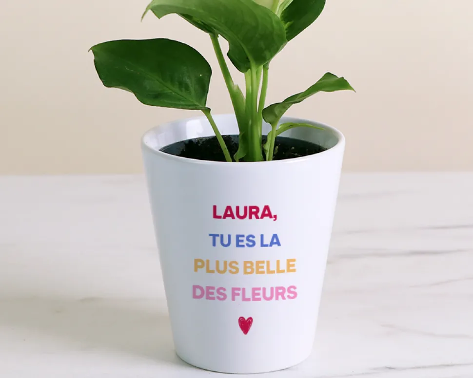 Pot de fleurs personnalisé - Message