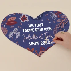 Puzzle coeur personnalisé - Message