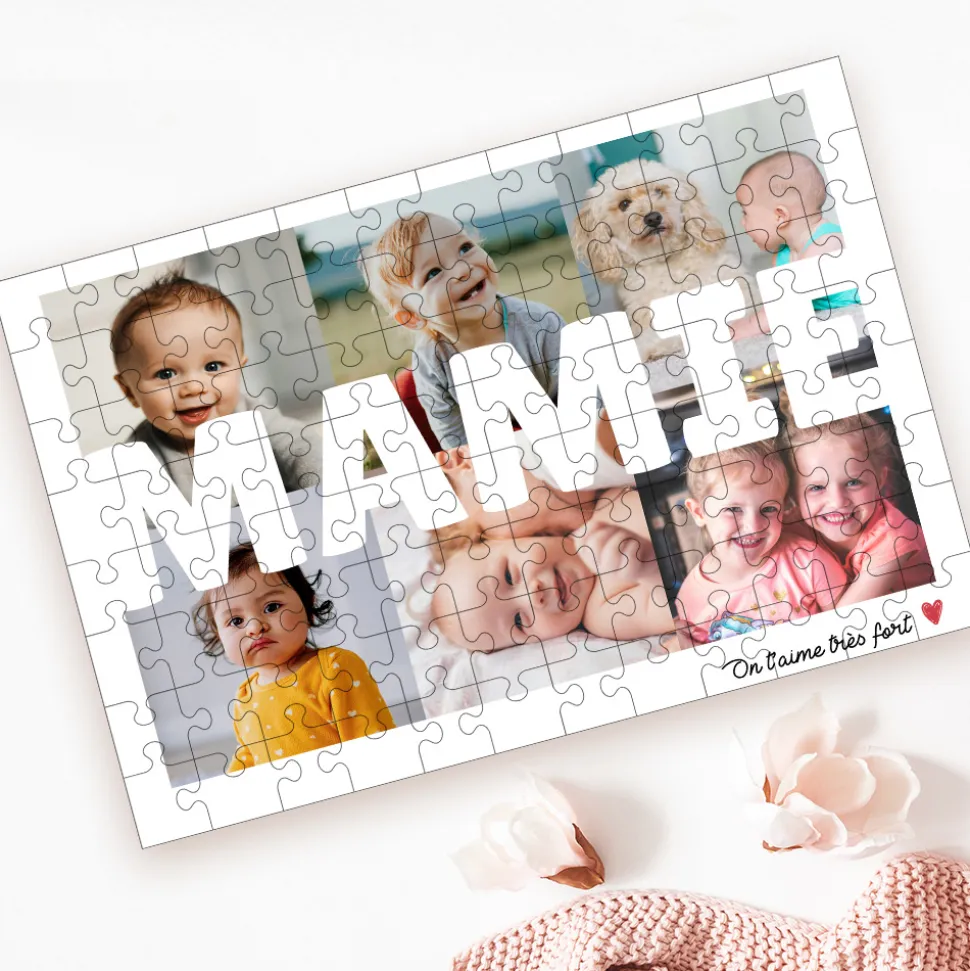 Puzzle personnalisé - Multi photos famille - 96 pièces