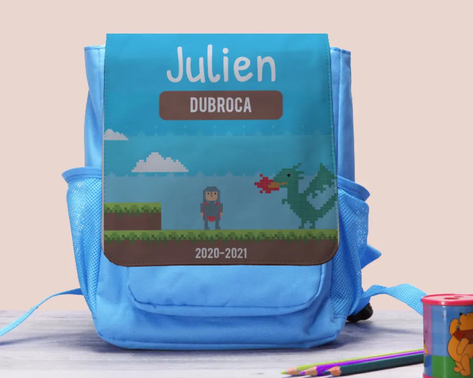 Sac à dos enfant personnalisable - Jeux Vidéo Rétro - Version Garçon
