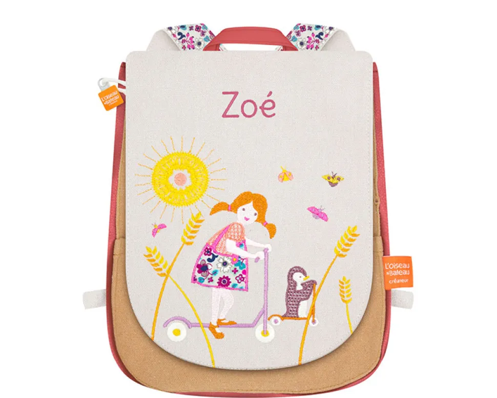 Sac à dos pour enfant personnalisé - La fille et la trottinette