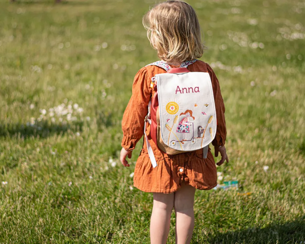 Sac à dos pour enfant personnalisé - La fille et la trottinette