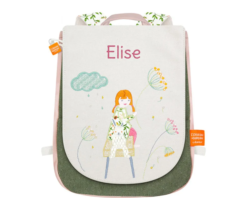 Sac à dos pour enfant personnalisé - La fille et le lapin