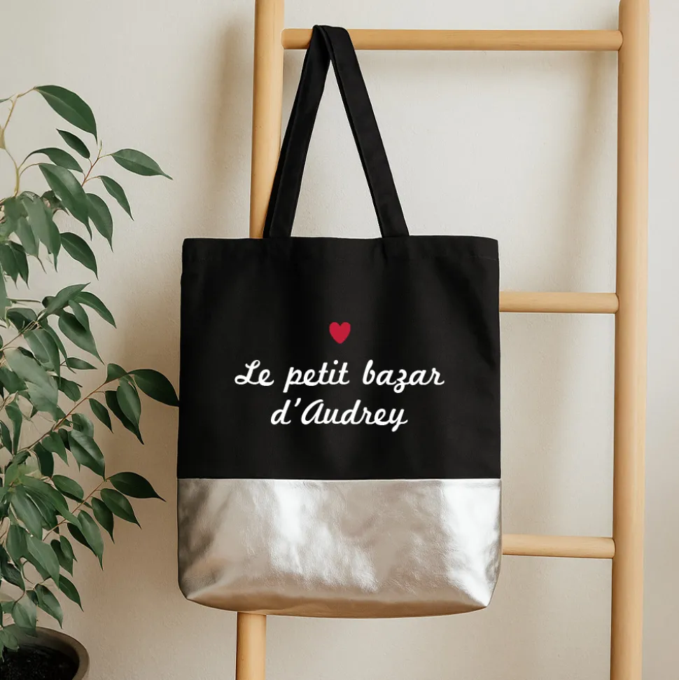 Sac noir personnalisé - Le petit bazar de…