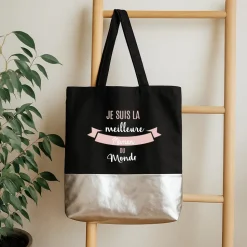 Sac noir personnalisé - Meilleure du monde