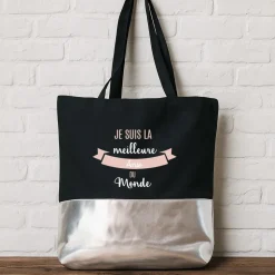 Sac noir personnalisé - Meilleure du monde
