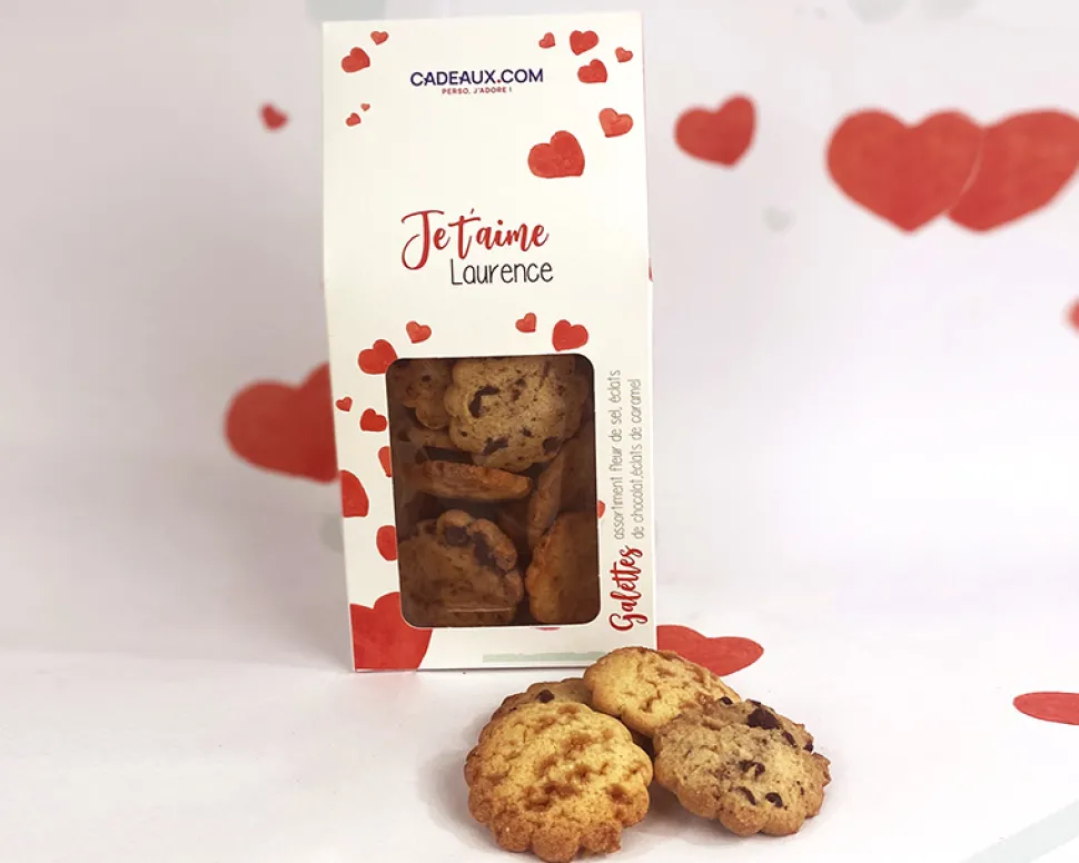 Sachet personnalisé biscuits - Amour