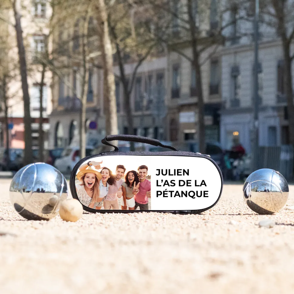 Sacoche de pétanque personnalisée - Photo et message