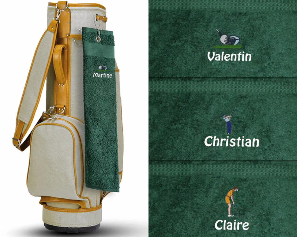 Serviette de golf brodée