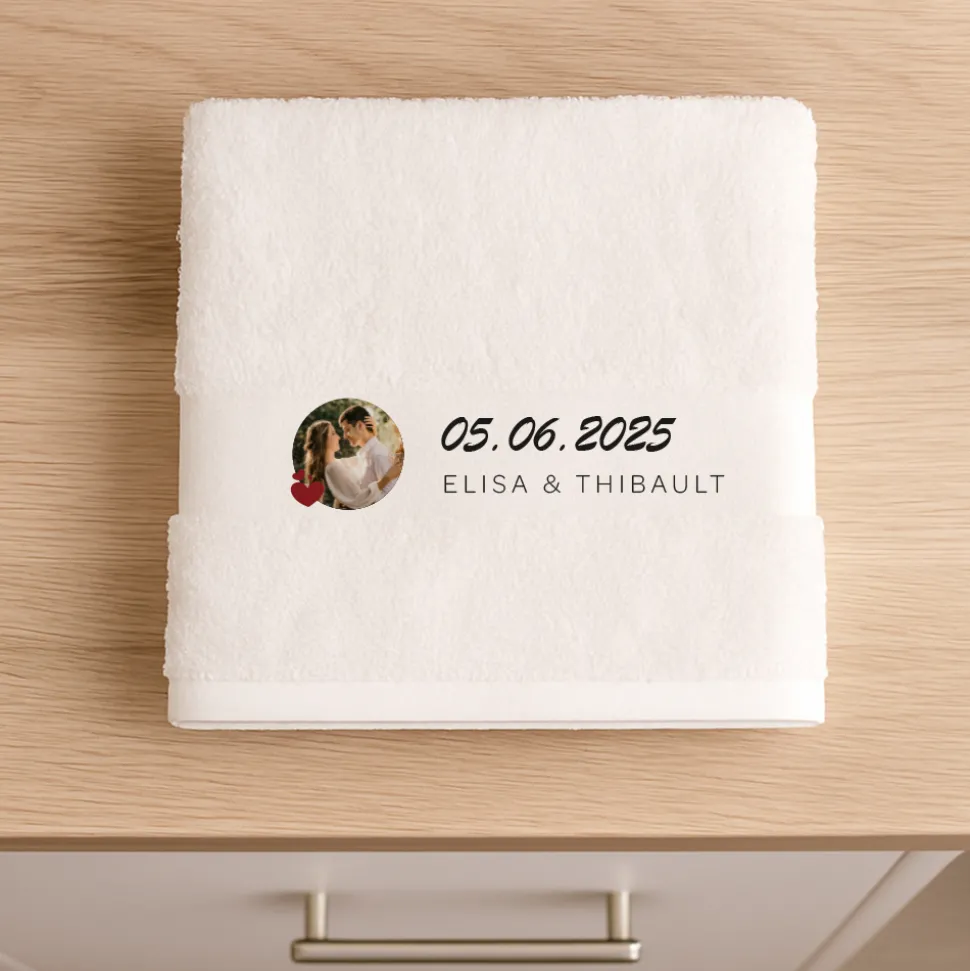 Serviette personnalisée - Couple photo