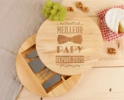 Set à fromage personnalisé en bois - Meilleur Grand-Père