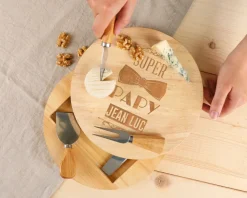 Set à fromage personnalisé en bois - Meilleur Grand-Père