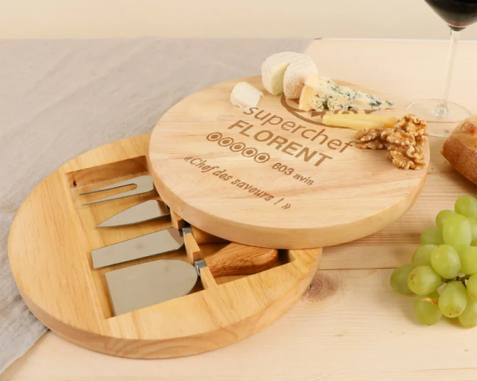 Set à fromage personnalisé en bois - Super Chef