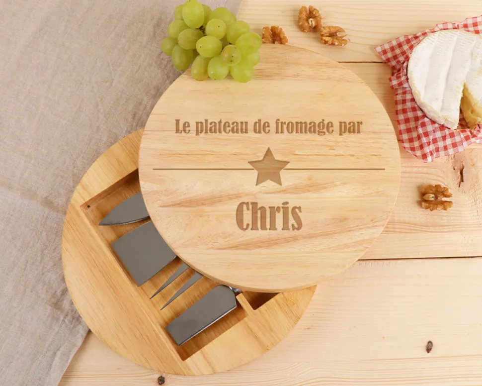 Set à fromage personnalisé en bois - Prénom