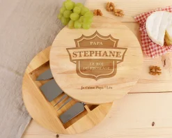 Set à fromage personnalisé en bois - Papa