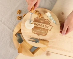 Set à fromage personnalisé en bois - Papa